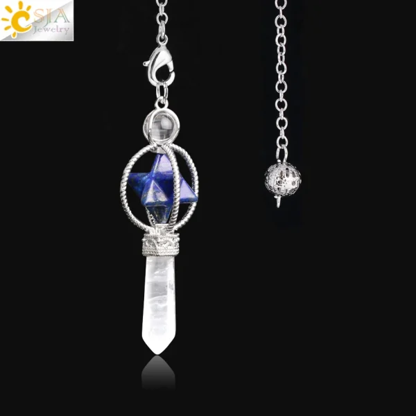 Rotatable Merkaba Pendulum - Natural Stone Crystal - Image 8