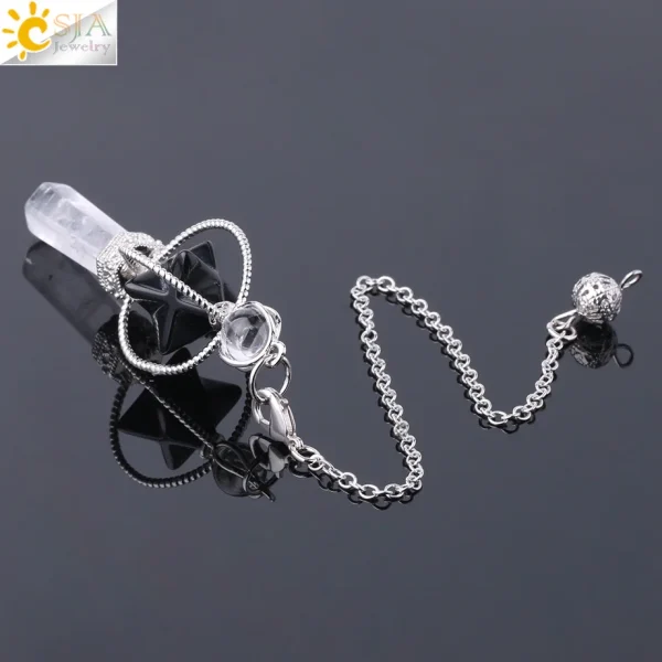 Rotatable Merkaba Pendulum - Natural Stone Crystal - Image 4