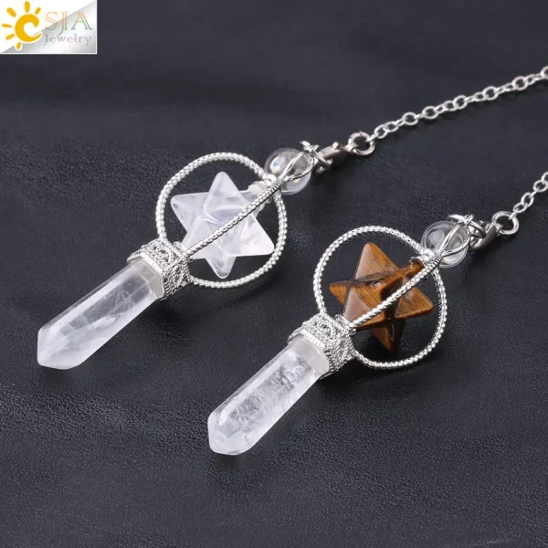 Rotatable Merkaba Pendulum - Natural Stone Crystal - Image 5