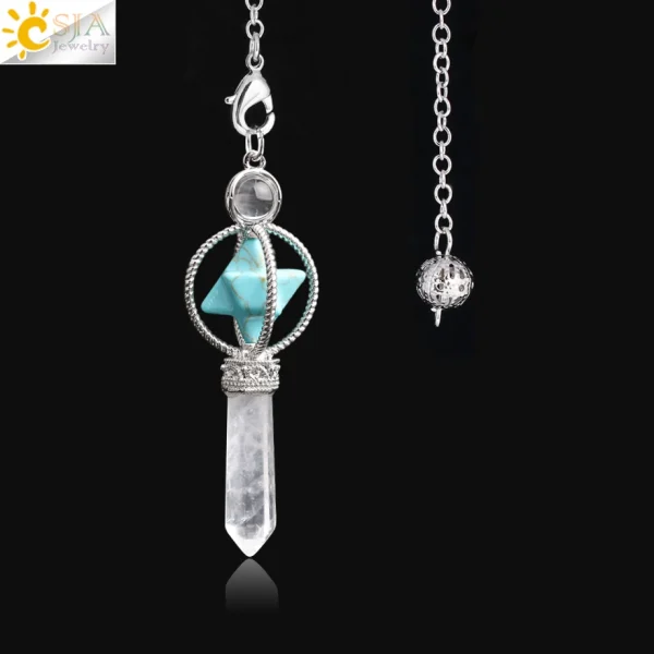 Rotatable Merkaba Pendulum - Natural Stone Crystal - Image 13