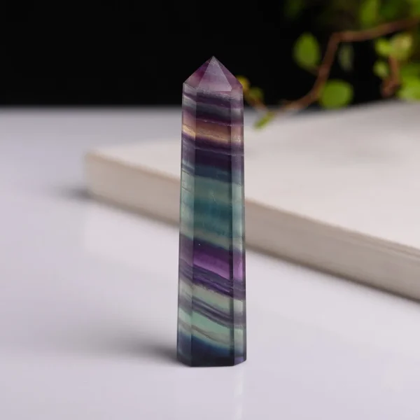 Natural Fluorite Quartz Crystal Wand | Hand-Polished Healing Stone - Image 6