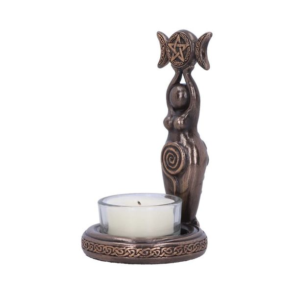 Triple Goddess Tea Light Statue Candlestick | Wicca Resin Craft Ornament - Image 4