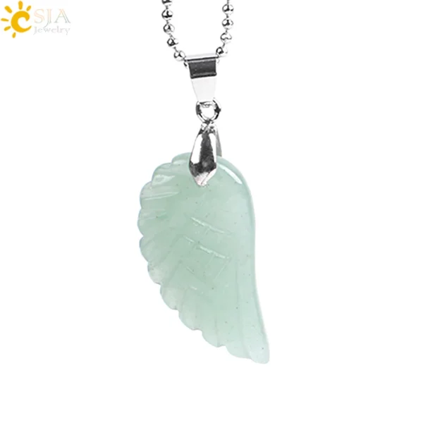 Natural Stone Angel Wing Necklace Pendants | Healing Crystal Jewelry - Image 12