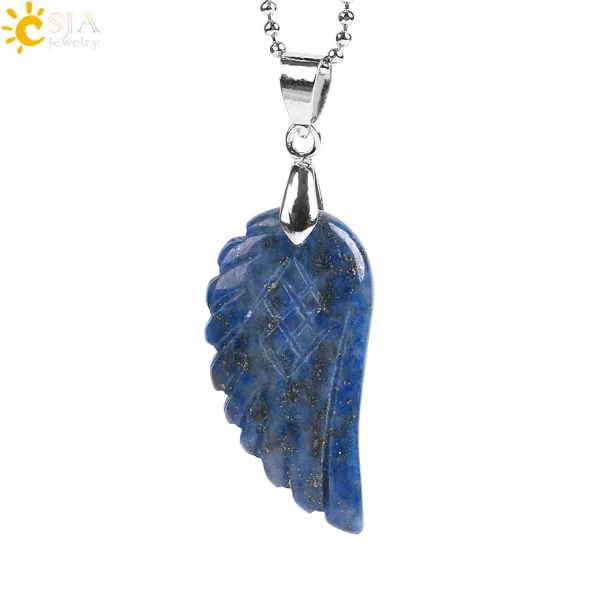 Natural Stone Angel Wing Necklace Pendants | Healing Crystal Jewelry - Image 14