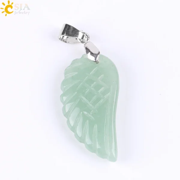 Natural Stone Angel Wing Necklace Pendants | Healing Crystal Jewelry - Image 11