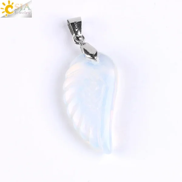 Natural Stone Angel Wing Necklace Pendants | Healing Crystal Jewelry - Image 17