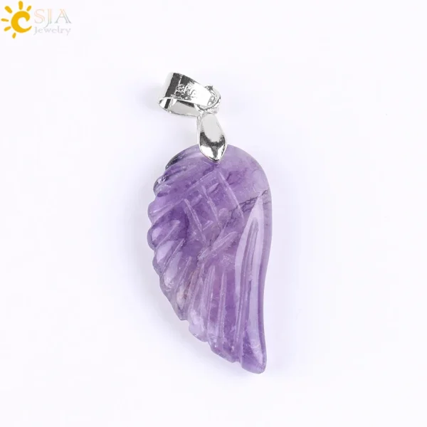 Natural Stone Angel Wing Necklace Pendants | Healing Crystal Jewelry - Image 7