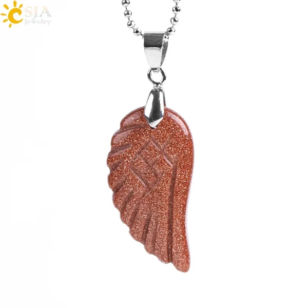 Natural Stone Angel Wing Necklace Pendants | Healing Crystal Jewelry - Image 10