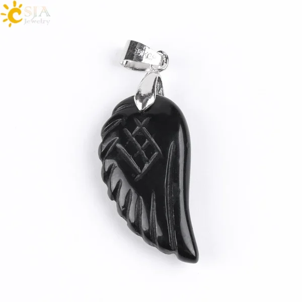 Natural Stone Angel Wing Necklace Pendants | Healing Crystal Jewelry - Image 15