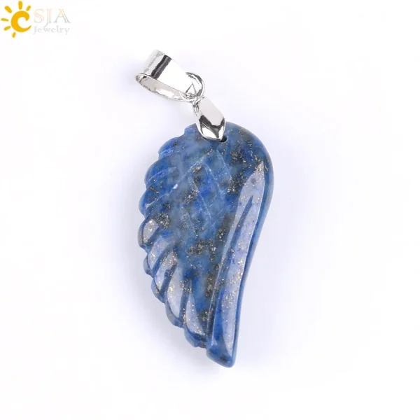 Natural Stone Angel Wing Necklace Pendants | Healing Crystal Jewelry - Image 13