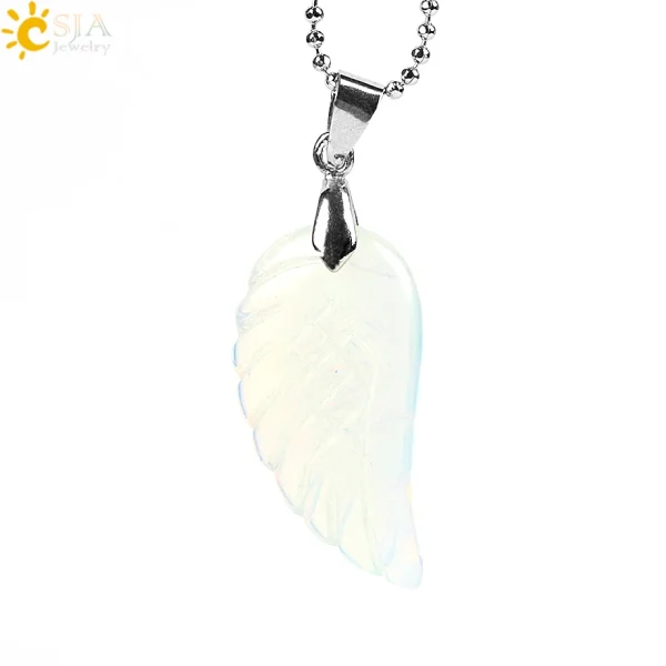 Natural Stone Angel Wing Necklace Pendants | Healing Crystal Jewelry - Image 18